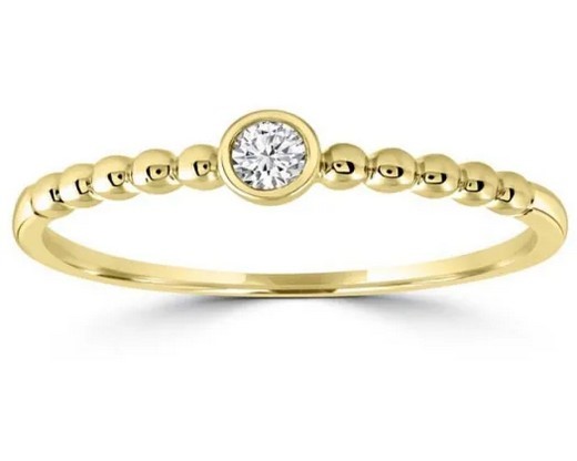 9K Yellow GOLD 0.08CT HI I1 DIAMOND RING