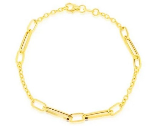 9K Yellow Gold LONG OPEN LINK STATION Bracelet 19cm