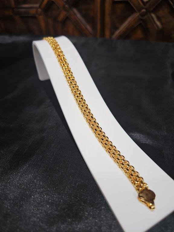 22K/Italy Solid Gold Filled Bracelet (stamped 22K/Italy)-Warranty Quality-