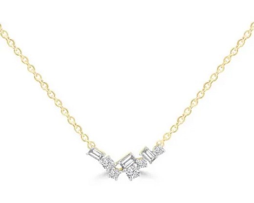 9K YELLOW GOLD 0.05CT HI I1 DIAMOND NECKLACE 40-50