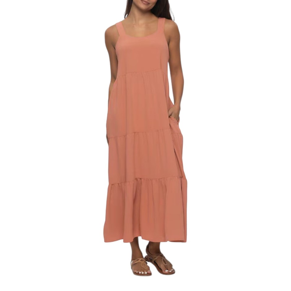 JEZEBEL Women's Tiered Dress, Size XL, Coral (Canyon Clay). NB: may have be