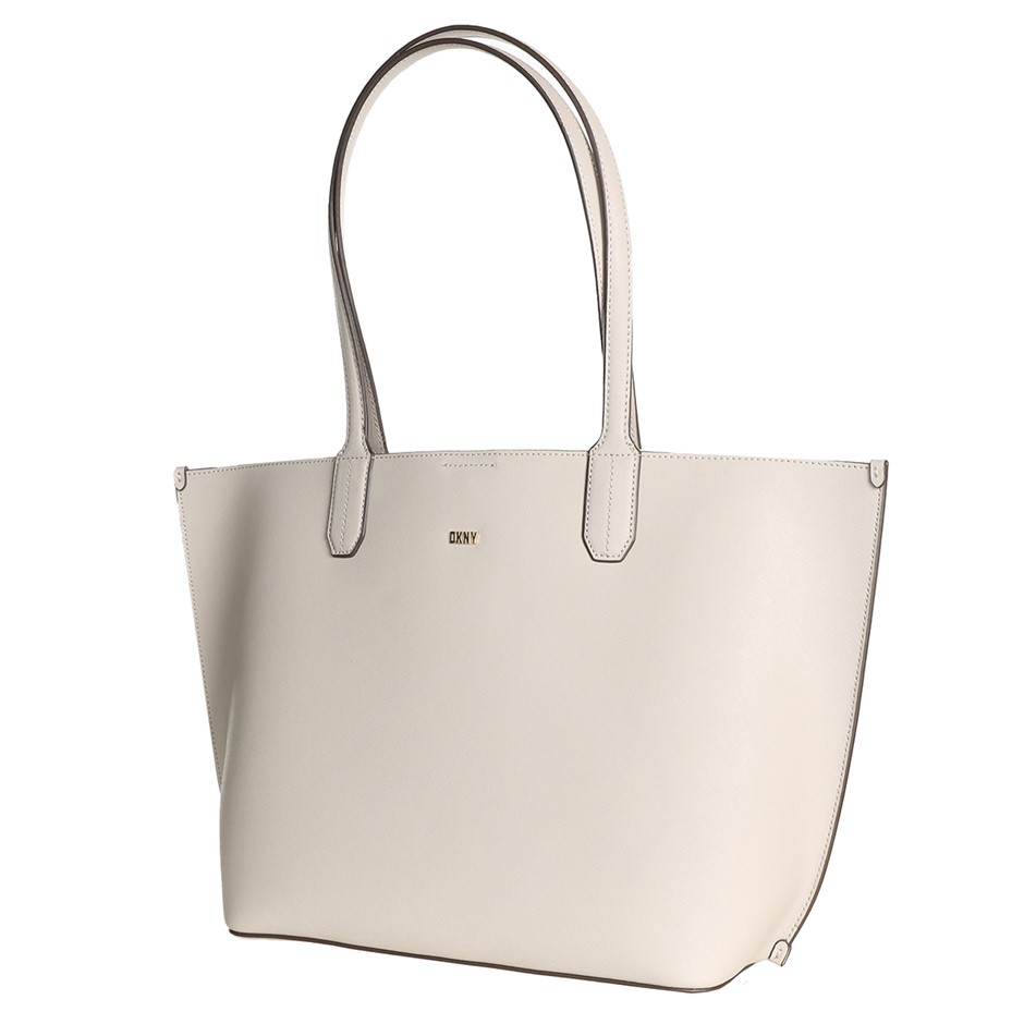 DKNY Leather Tote Bag, Stone. NB: faint stroke mark on front.  Buyers Note
