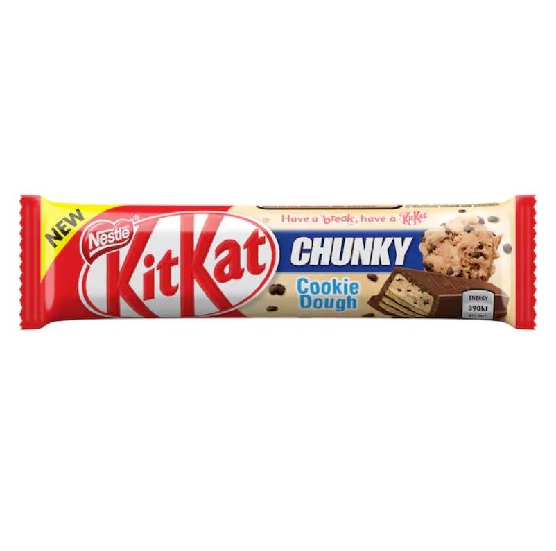 28 x KITKAT Chunky Cookie Dough Chocolate Bar, 45g. Best Before: 05/2026.