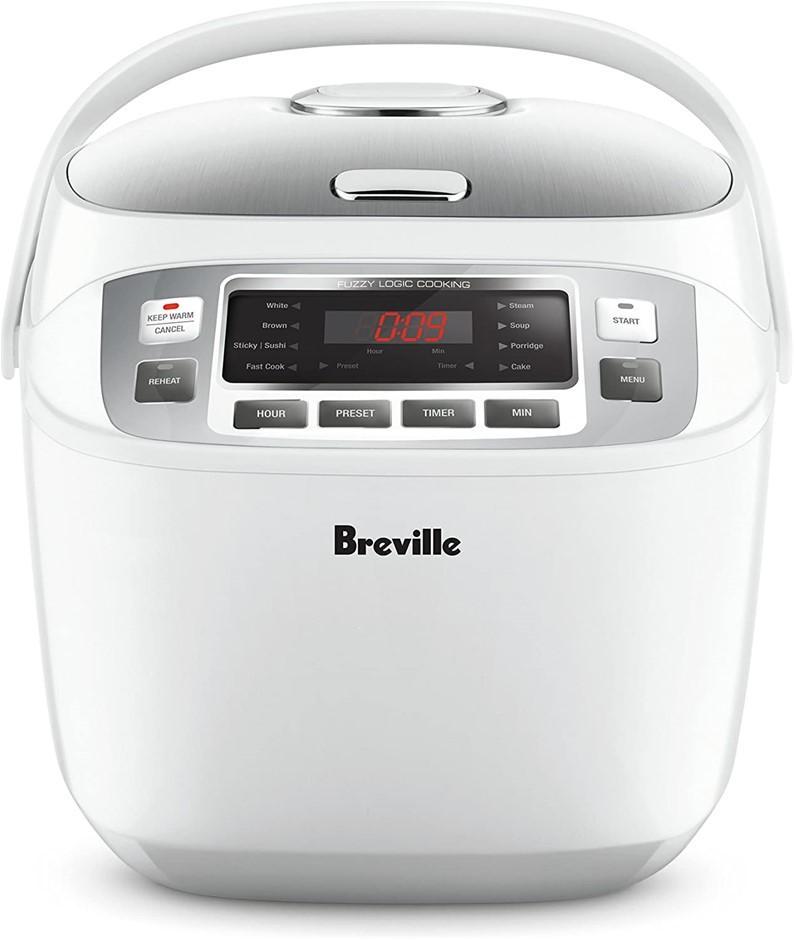 BREVILLE The Smart Rice Box Cooker, Colour: White. NB: Minor Use.