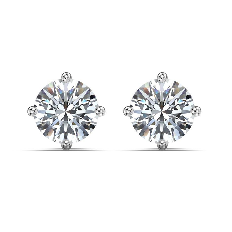 2.0ct Round Cut GRA Certified Moissanite 925 Sterling Silver Earrings
