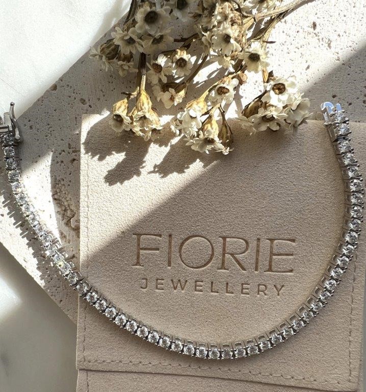 Moissanite 3mm Tennis Bracelet Platinum on Sterling Silver