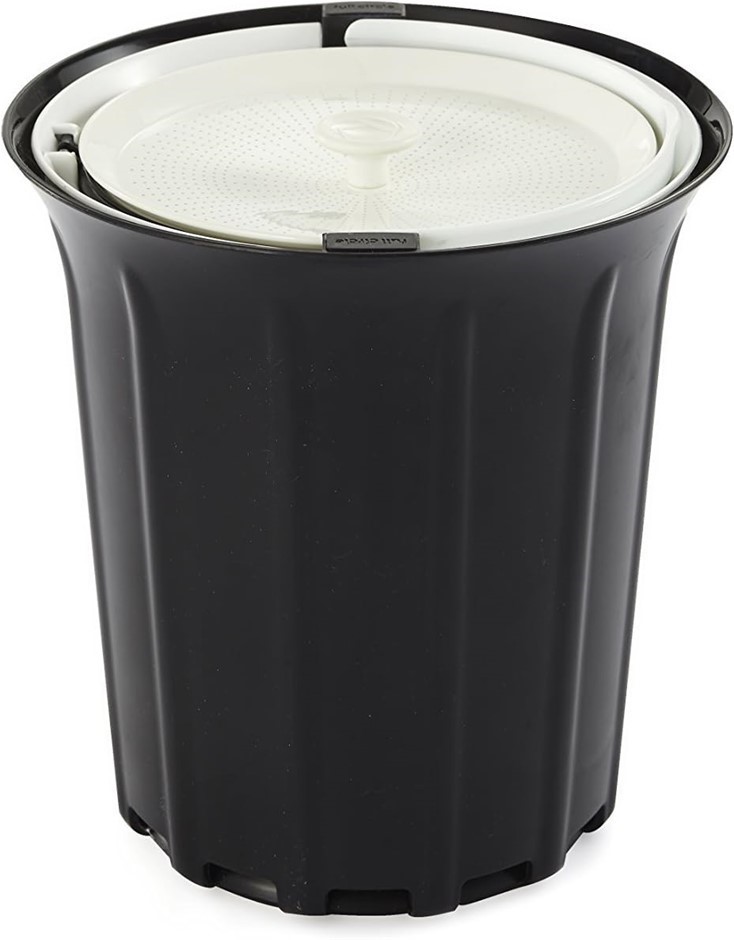 FULL CIRCLE Breeze Odor-Free Countertop Compost Bin, Black and White. NB: H