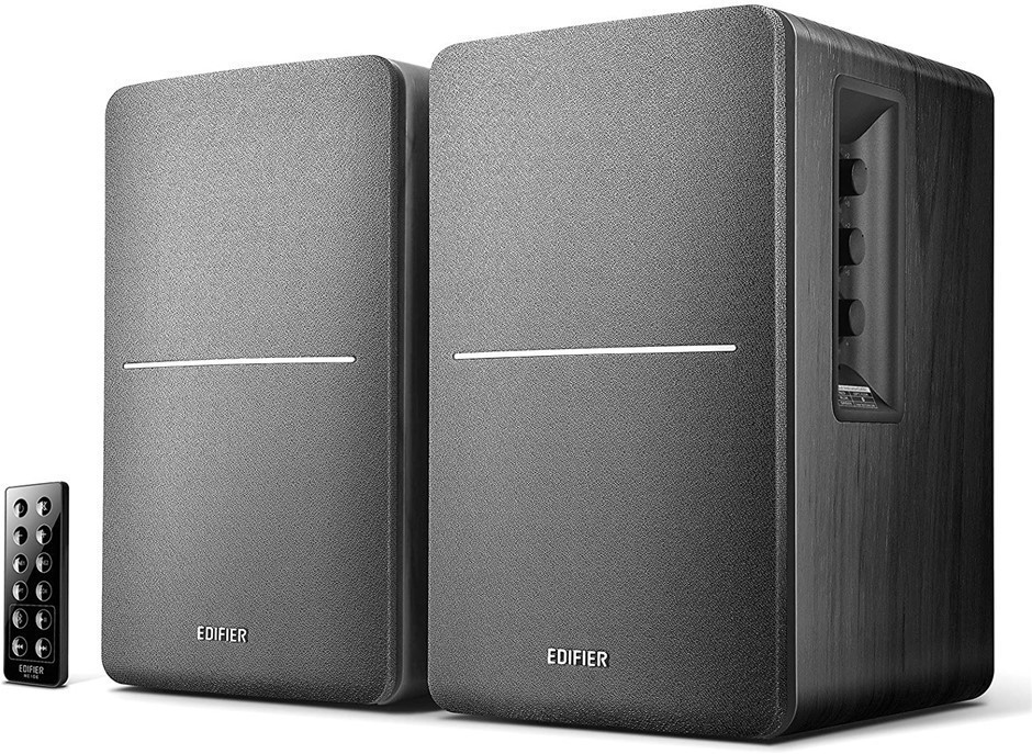 EDIFIER Powered Bluetooth Bookshelf Speakers, Black, R1280DB.