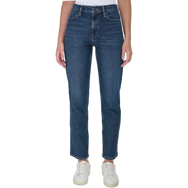 CALVIN KLEIN Women's Straight Jean, Size 8/29, 99% Cotton, Pier/Dark Blue (