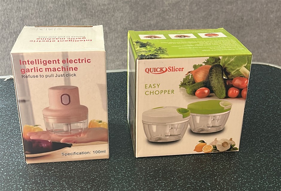 2x Vegetable/Garlic Choppers (1x Electric Chopper, 1x Easy Manual Chopper)