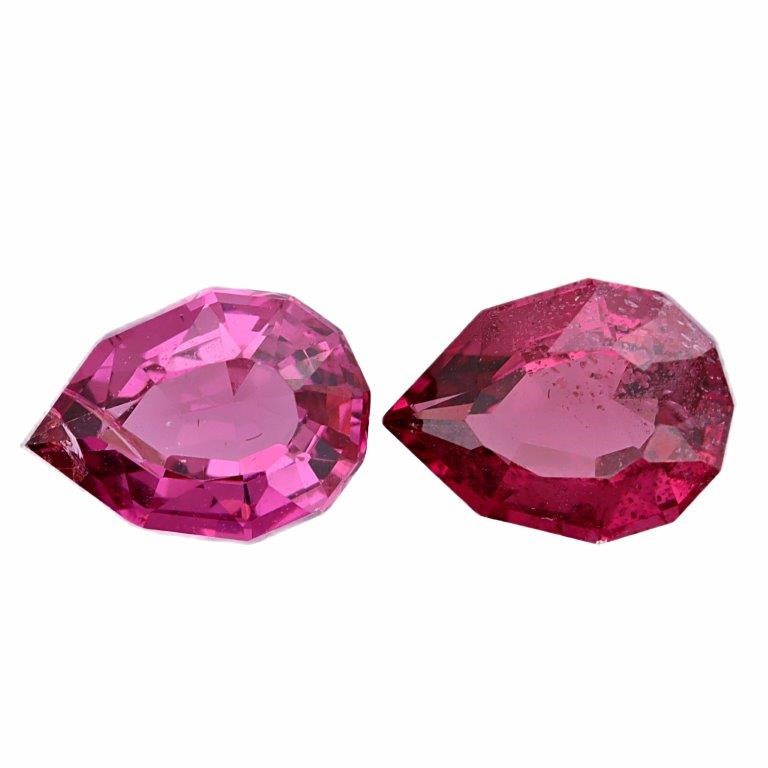 Natural Rhodolite Garnet Fancy Cut Pairs Gemstones