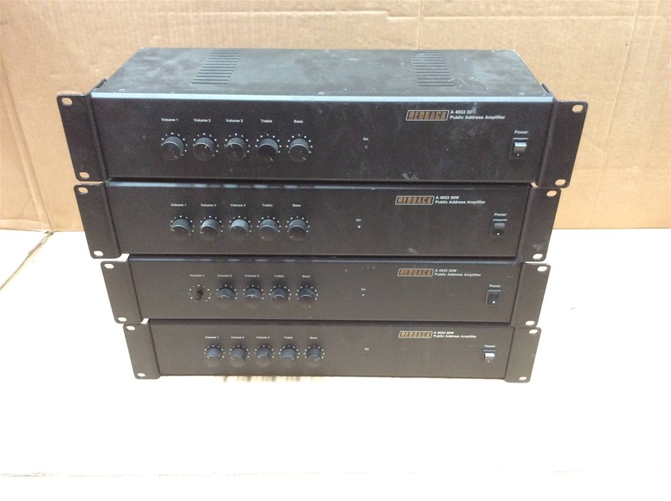 Redback A4033 30W Public Address Amplifier (Lot of 4)