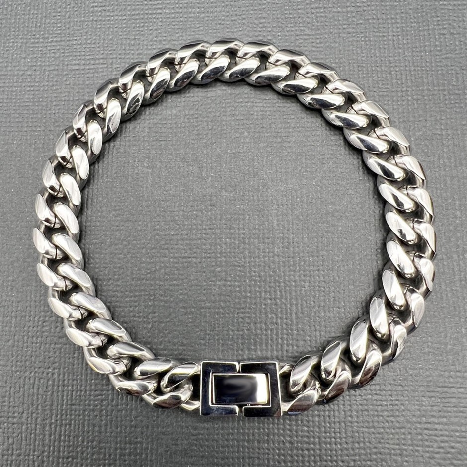 Silver-Filled Cuban Chain Bracelet, 10MM Wide - 20.3cm