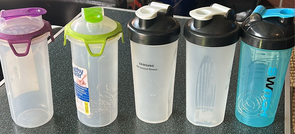 5x Used Protein Shake Bottles