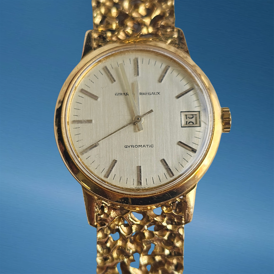 Girard Perregaux Gyromatic 9ct Gold Custom Bracelet WxO