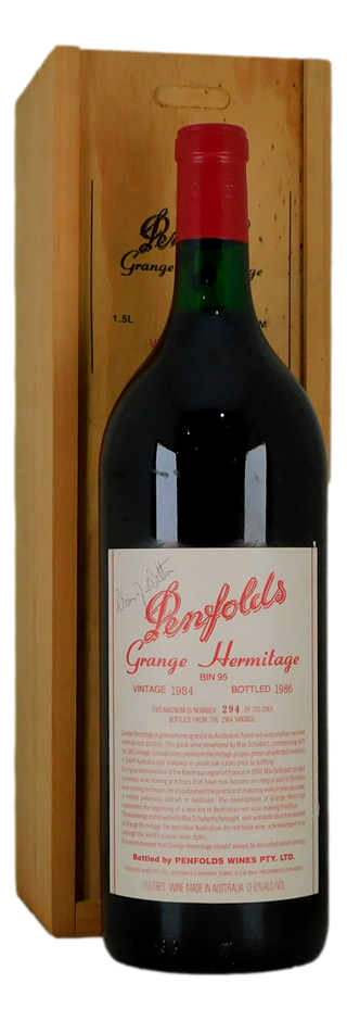 Penfolds Bin 95 Grange Hermitage 1984 Signed by Don Ditter (1x 1.5L Magnum)