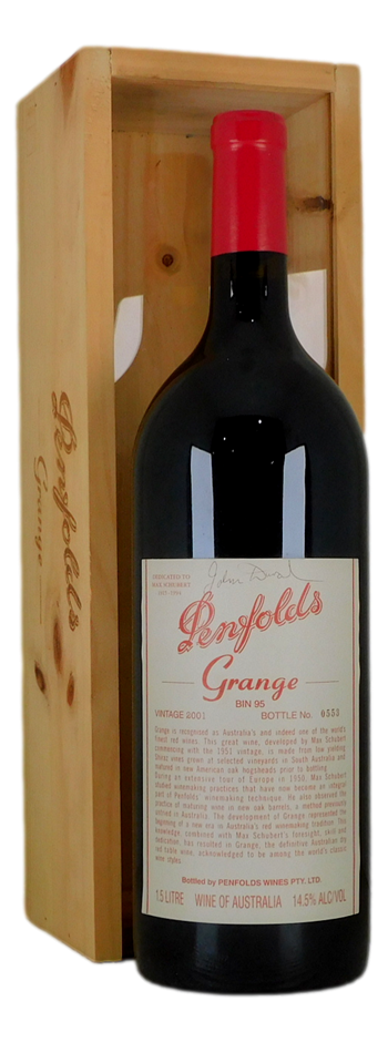Penfolds Bin 95 Grange 2001 Signed by John Duval (1x 1.5L Magnum) SA.