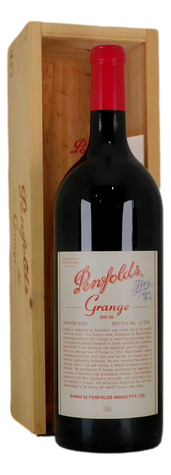 Penfolds Bin 95 Grange 2008 Signed by Peter Gago (1 x 1.5L Magnum)