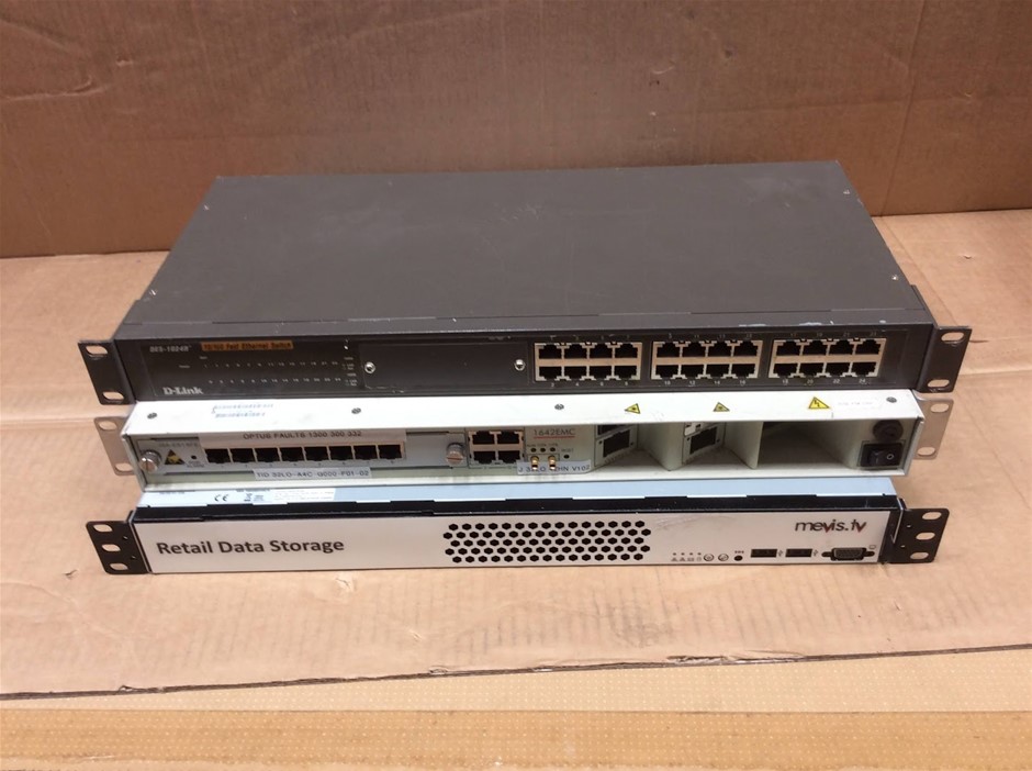 D-Link DES-1024R+ Ethernet Switch +Alcatel-Lucent Optical Network Equipment