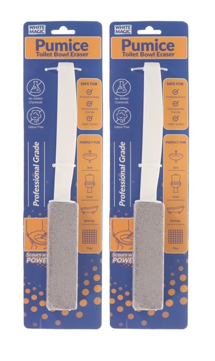 White Magic Pumice Toilet Bowl Eraser - Removes Toilet Bowl Hard Water Stai