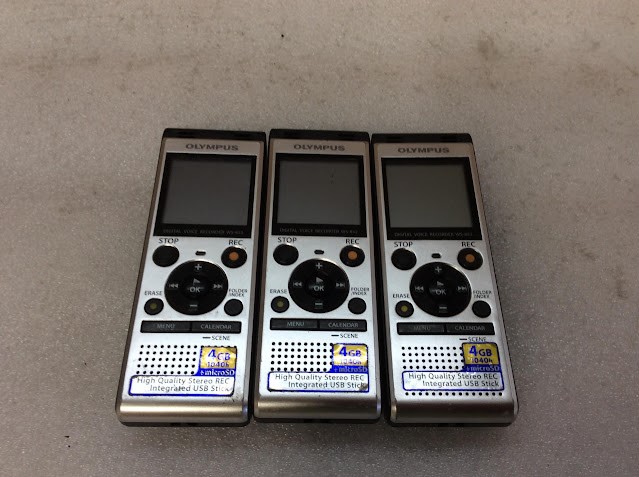 Olympus WS-852 Digital Voice Recorders (Lot of 3)