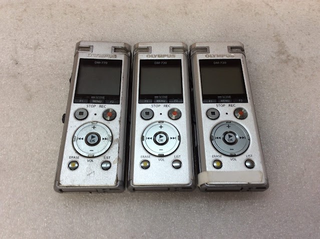 Olympus DM-720/DM-770 Digital Voice Recorders (Lot of 3)