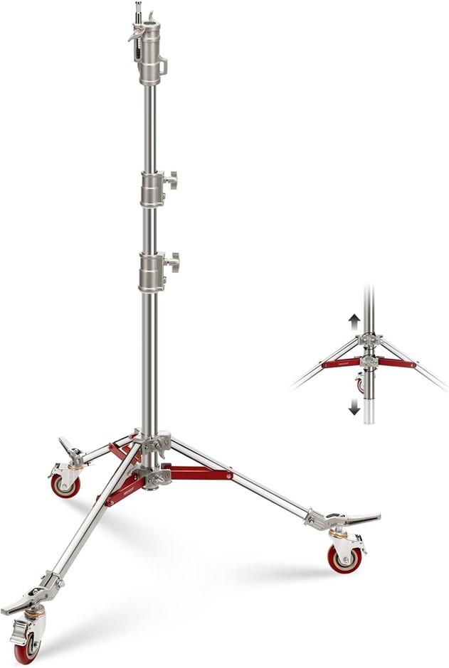 NEEWER Heavy Duty Stainless Steel Light Stand With Casters.