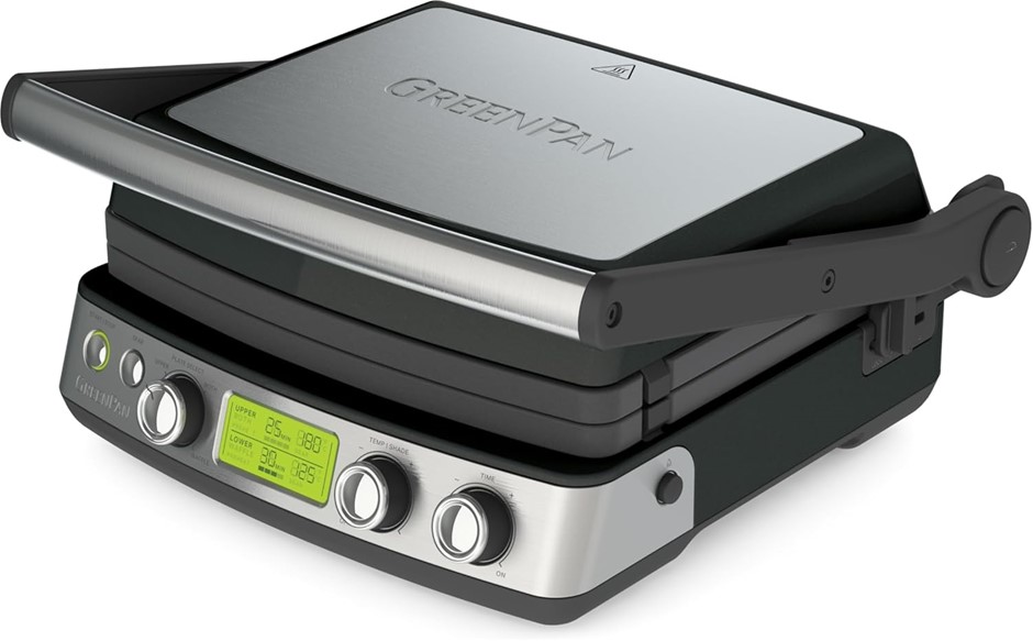 GREENPAN Contact Grill, Black, Multi-function 7-in-1 Design. NB: One Side O