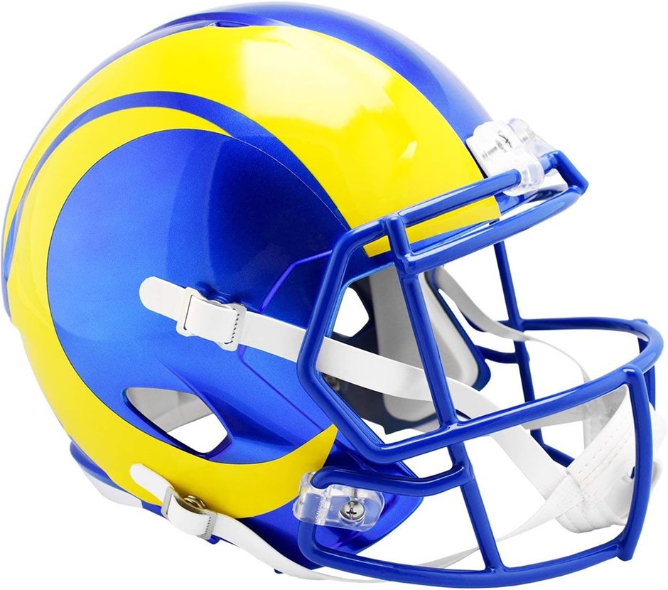 RIDDELL NFL Adult Full Size Replica Speed Helmet, Los Angles Ram, Blue. NB: