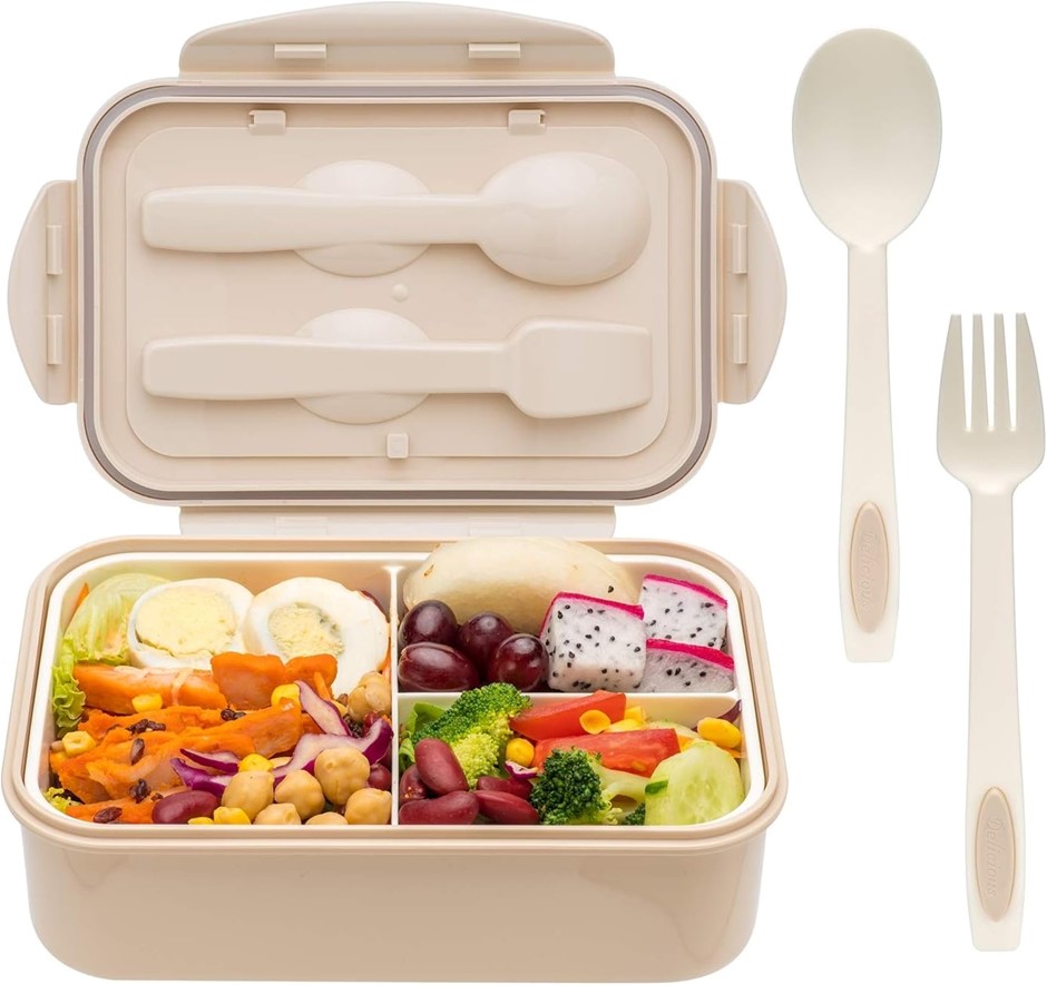 LOVINA Bento Boxes for Adults - 1400 ML Bento Lunch Box Container with Spoo