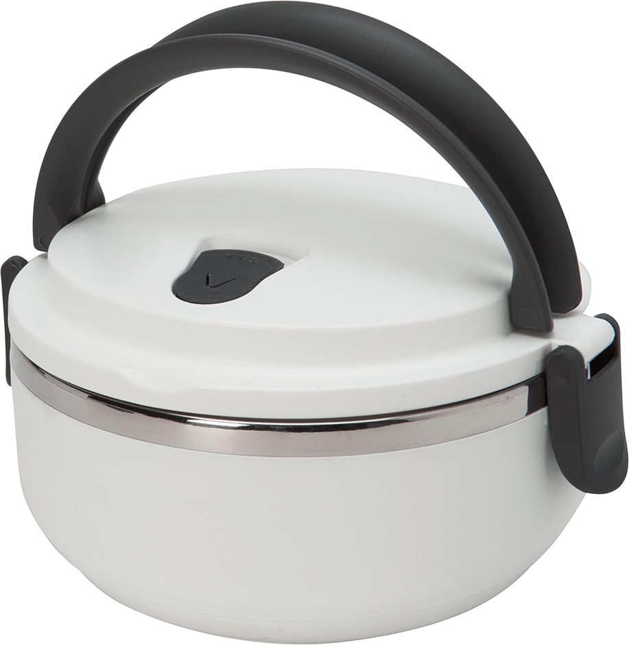 KITCHEN DETAILS Stainless Steel Twist Open Lunch Box Container, White.