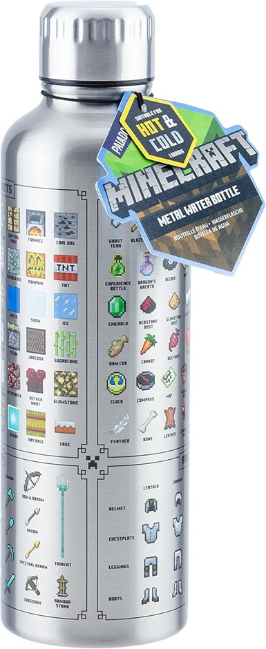 2 x PALADONE Minecraft Metal Water Bottle.