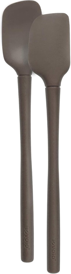 TOVOLO 2 Piece Flex-Core All Silicone Jar Scraper - Spoonula Mini Spatula &