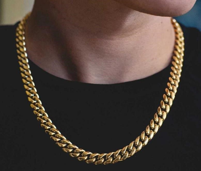 18k Yellow Gold Filled Cuban Chain stamped(18K)-55cm