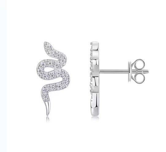 GRA Moissanite white Brilliant Cut 925 Sterling Silver Earrings-VVS1