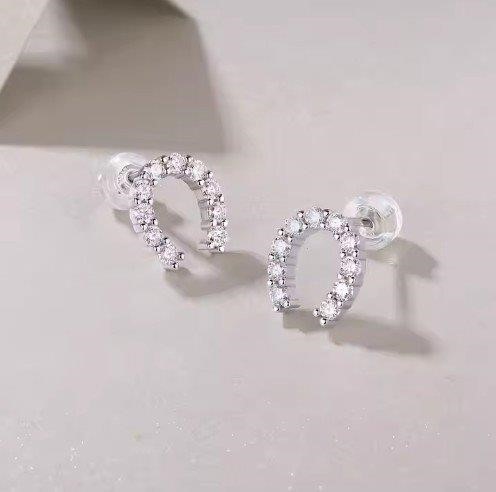 GRA Moissanite white Brilliant Cut 925 Sterling Silver Earrings-VVS1