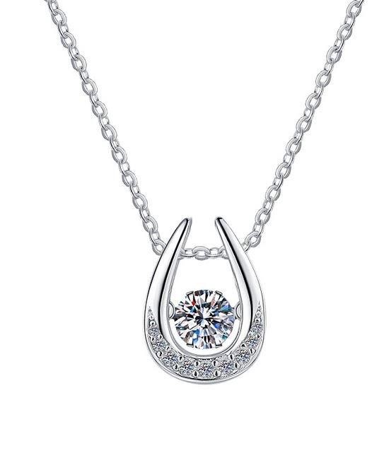 1.0ct GRA Moissanite white Brilliant Cut 925 Sterling Silver Pendant-VVS1