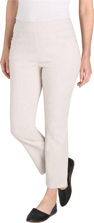 HILARY RADLEY Women's Tummy Control Pant, Size XL, Heather Beige.