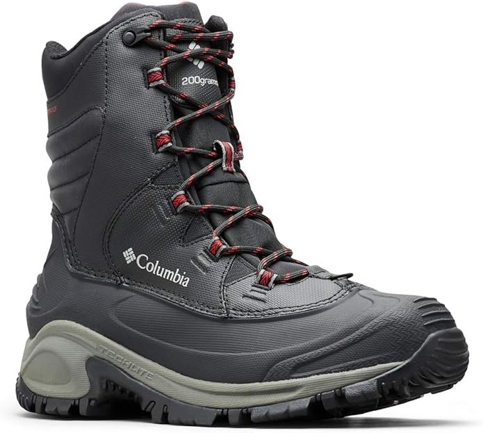 Columbia Men's Bugaboot III Snow Boot, Black/Bright Red, 7