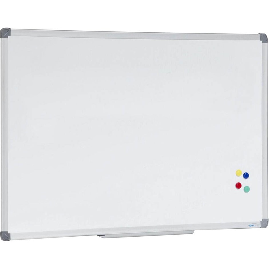 VISIONCHART Magnetic Dry Erase Whiteboard 600 x 450mm, Aluminium Frame Whit