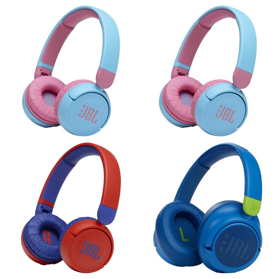 4 x Assorted Kids Headphones. 1 x JBL JR 460NC Blue. 1 x JBL Jr310BT Red. 2