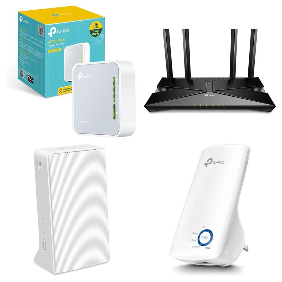 4 x Assorted Networking Devices. 1 x MERCUSYS AC1200 Wireless 4G LTE Wi-Fi