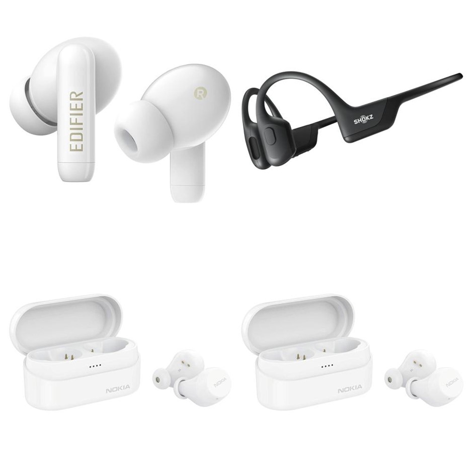 4 x Assorted Wireless Bluetooth Earbuds. 2 x NOKIA Power Earbuds Lite - Sno