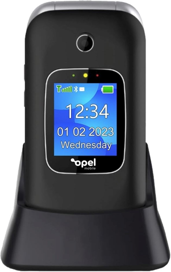 OPEL Mobile Flip Phone 6 Mobile with Charging Cradle. NB: Battery Shows No