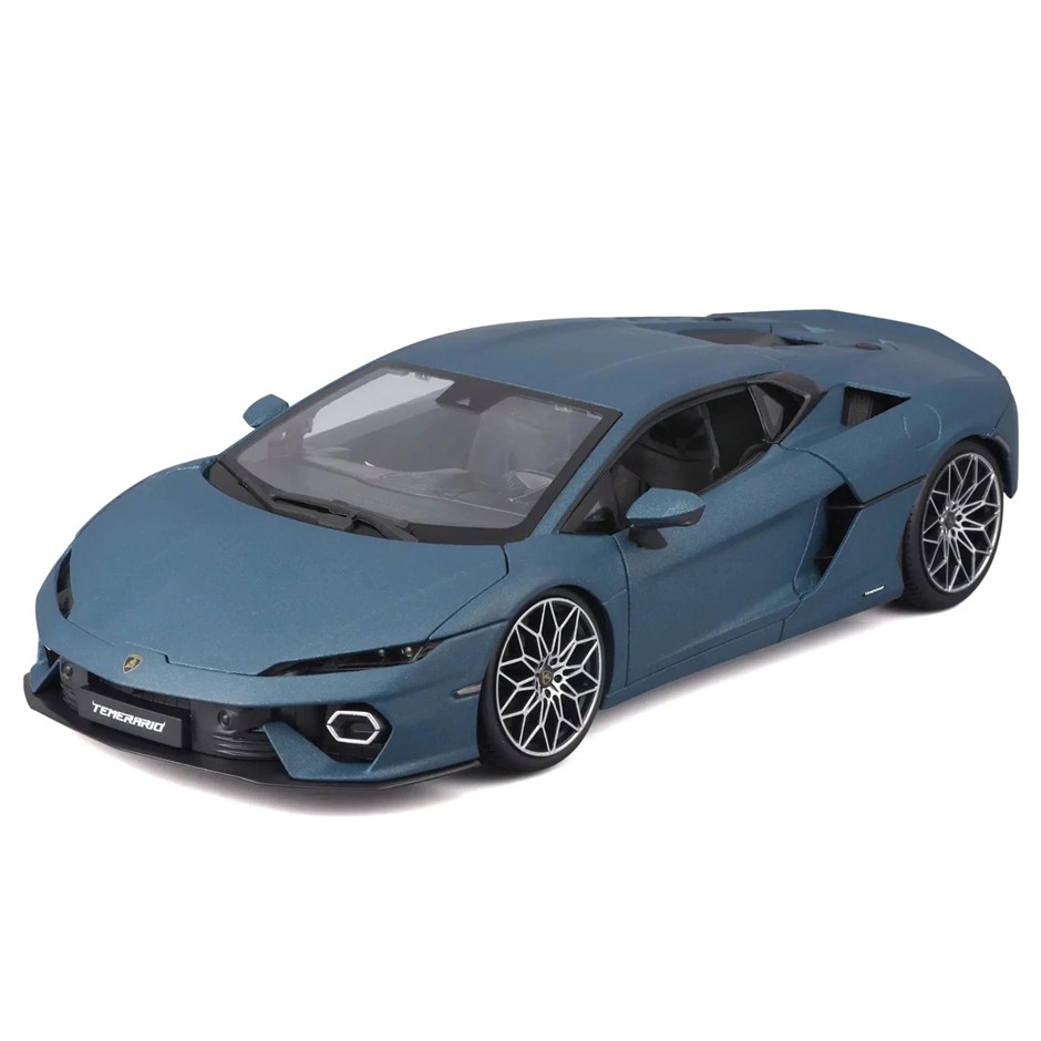 MAISTO 1:18 Scale Lamborghini Temerario, Blue. NB: Damaged packaging, 1 x s