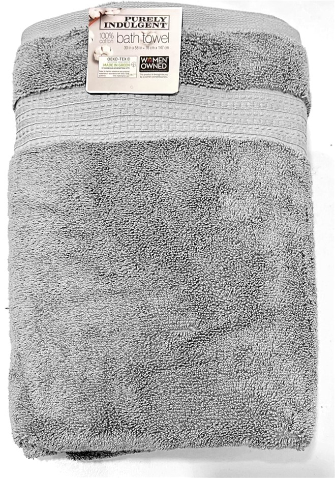 4 x PURELY INDULGENT 100% Hygrocotton Towel Bath Sheet, Grey (88cm x 177cm)