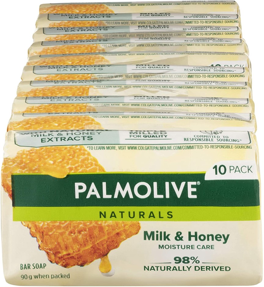 20 x PALMOLIVE Naturals Bar Soap Milk & Honey Extracts, 90g. N.B: Damaged p