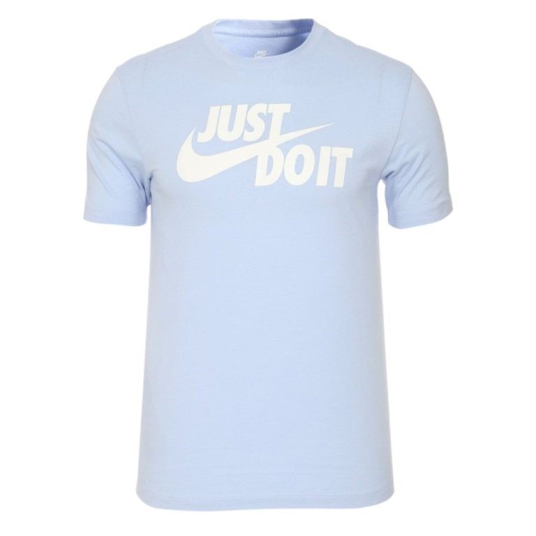 NIKE Men's 'Just Do It' Swoosh Tee, Size 2XL, Light Marine/White (548), AR5