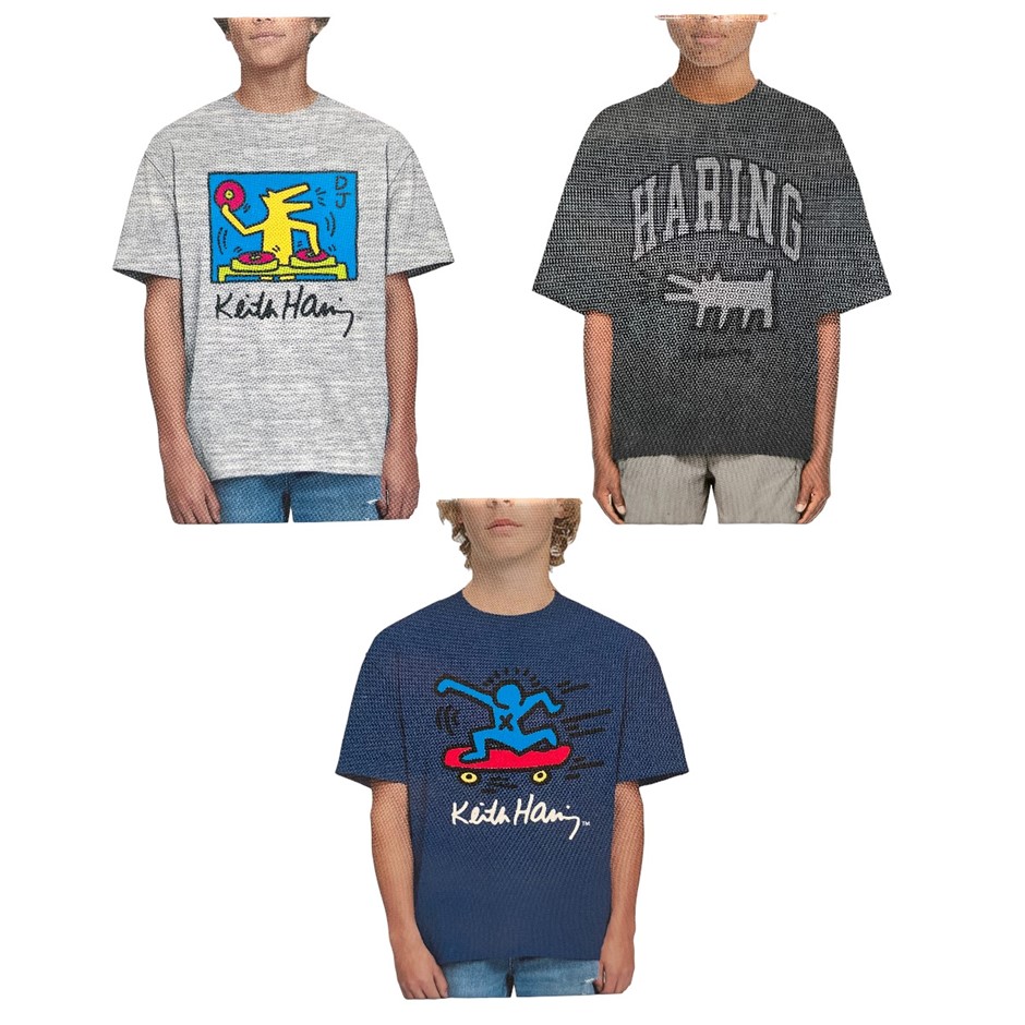 3-Pack KEITH HARING Youth Tees, Size XS (5/6), Heather Grey Combo. Buyers