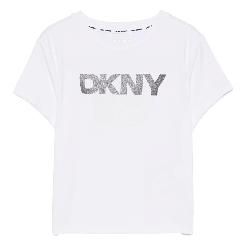 2 x DKNY Women's Sparkle Tee, Size XL, 100% Cotton, White (WTL). Buyers No